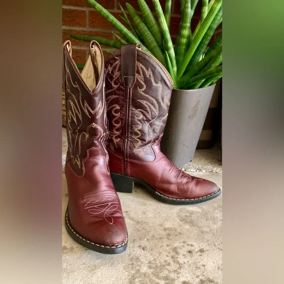 Old West Child size 10  Cowboy Boots Leather - Picture 9 of 11